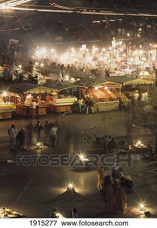 Stock Photo - Footstalls At Dusk In Djemaa El Fna. Fotosearch