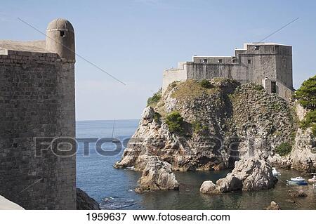 Stock Photo - Fort Bokar And St. Lawrence Fortress, Dubrovnik, Dubrovnik-Neretva, Croatia. Fotosearch