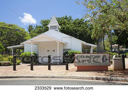 Stock Photo - Fort DeRussy Army Chapel; Honolulu, Oahu, Hawaii, United States of America. Fotosearch