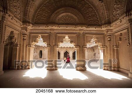 Stock Photo - Fort: Inner Courtyard In The Man Singh Palace, Gwalior, Madhya Pradesh, India. Fotosearch