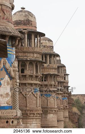 Stock Photograph - Fort: Man Singh Palace, Gwalior, Madhya Pradesh, India. Fotosearch