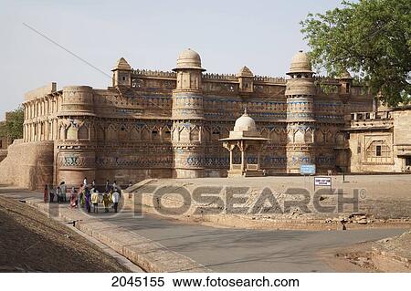 Stock Photography - Fort: Man Singh Palace, Gwalior, Madhya Pradesh, India. Fotosearch