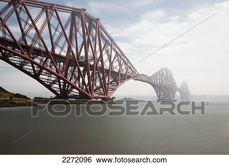 Forth Bridge Going Over The Water In The Fog; North Queensferry Scotland View Large Photo Image Stock Photograph - Forth Bridge Going Over The Water In The Fog; North Queensferry Scotland. Fotosearch