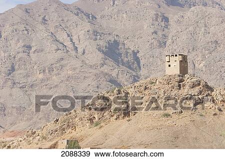 Stock Photo - Fortified Military Guard Tower Overlooking The Khyber Pass, Federally Administered Tribal Areas, Pakistan. Fotosearch