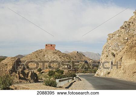 Stock Photography - Fortified Military Guard Tower Overlooking The Khyber Pass, Federally Administered Tribal Areas, Pakistan. Fotosearch