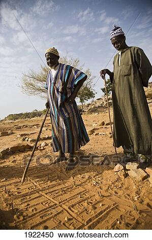 Stock Image - Fortune Tellers Reading From Footprints Made By Foxes Overnight. Fotosearch
