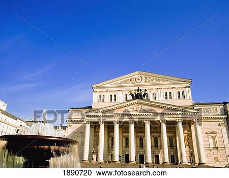 Stock Image - Fountain And Exterior Of Bolshoi Theatre. Fotosearch