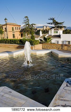 Fountain At The Alhambra View Large Photo Image Stock Image - Fountain At The Alhambra. Fotosearch
