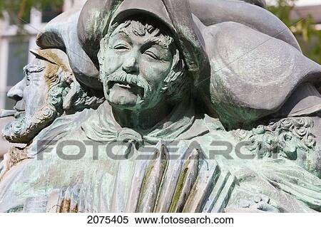 Stock Photography - Fountain Featuring Musicians And Sheep On Avenue Monterey, Luxembourg. Fotosearch