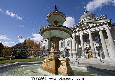 Picture - Fountain In Front Of The Frontenac County Court House, Kingston, Ontario, Canada. Fotosearch