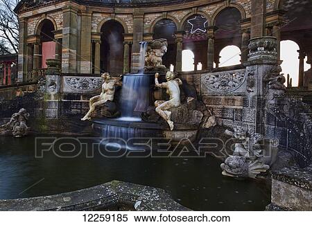 Stock Photography - Fountain in the Italian Garden at Hever Castle; Kent, England. Fotosearch