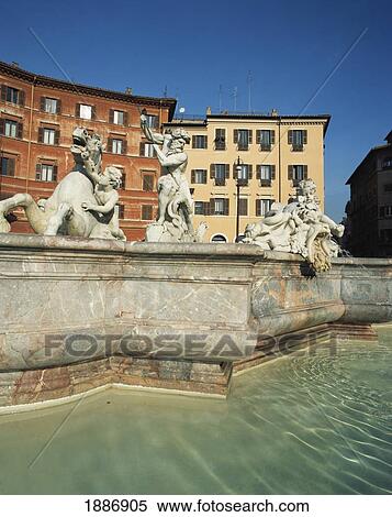 Fountain Of Neptune And Surrounding Buildings View Large Photo Image Stock Photography - Fountain Of Neptune And Surrounding Buildings. Fotosearch