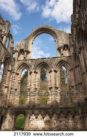 Stock Photo - Fountains Abbey; Aldfield North Yorkshire England. Fotosearch