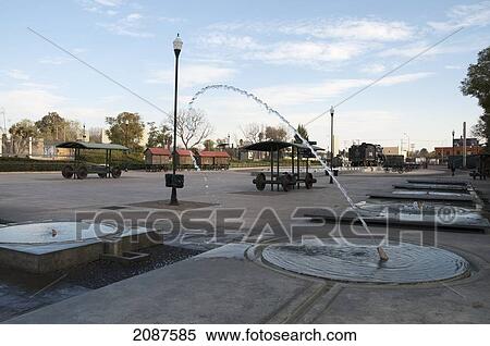 Fountains At The Former Rail Yard, Plaza Tres Centurias, Aguascalientes, Mexico View Large Photo Image Stock Photography - Fountains At The Former Rail Yard, Plaza Tres Centurias, Aguascalientes, Mexico. Fotosearch