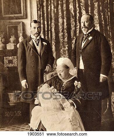 Four Generations Of The English Royal Family. Standing Left, The Future King George V, Standing Right, King Edward Vii, Seated Queen Victoria Holding The Future King Edward Viii. From His Majesty King Edward Viii Published 1936. View Large Photo Image Stock Image - Four Generations Of The English Royal Family. Standing Left, The Future King George V, Standing Right, King Edward Vii, Seated Queen Victoria Holding The Future King Edward Viii. From His Majesty King Edward Viii Published 1936.. Fotosearch