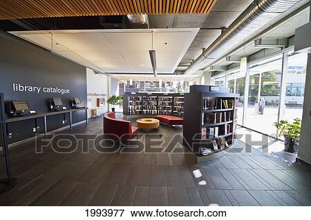 Stock Photo - Foyer Of The City Library, North Vancouver, British Columbia, Canada. Fotosearch