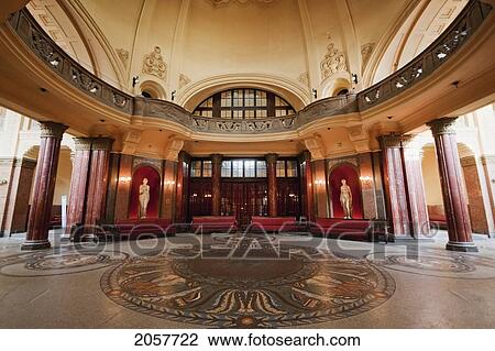Stock Image - Foyer Of The Gellert Baths, Budapest, Hungary. Fotosearch