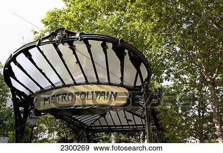 France, Art Nouveau style Metro entrance by Hector Guimard; Paris View Large Photo Image Stock Photo - France, Art Nouveau style Metro entrance by Hector Guimard; Paris. Fotosearch