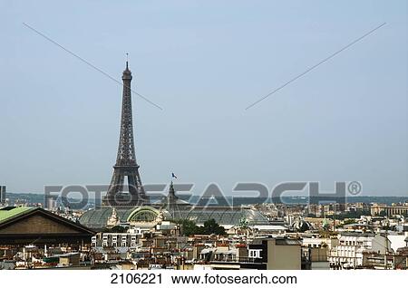 Stock Image - France, Eiffel Tower skyline; Paris. Fotosearch