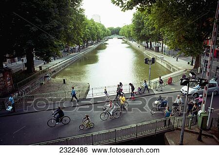France, Everyday scene by Canal Saint Martin; Paris View Large Photo Image Stock Photograph - France, Everyday scene by Canal Saint Martin; Paris. Fotosearch
