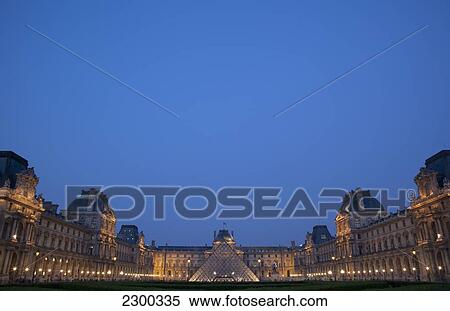 France, Exterior of Louvre Museum at dusk; Paris View Large Photo Image Stock Photography - France, Exterior of Louvre Museum at dusk; Paris. Fotosearch