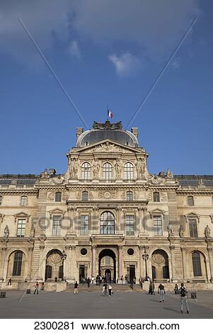 Stock Image - France, Exterior of Louvre Museum; Paris. Fotosearch