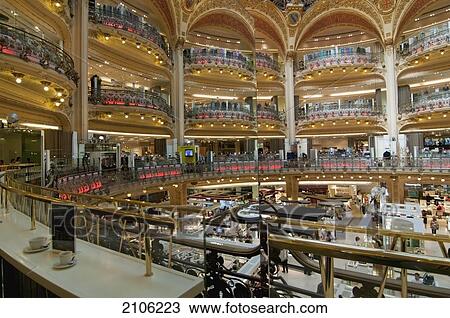 France, Galeries Lafayettes; Paris View Large Photo Image Stock Image - France, Galeries Lafayettes; Paris. Fotosearch