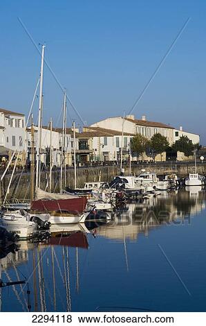 Stock Photo - France, Harbour at Saint Martin-de-Re on Ile de Re; Poitou-Charentes. Fotosearch