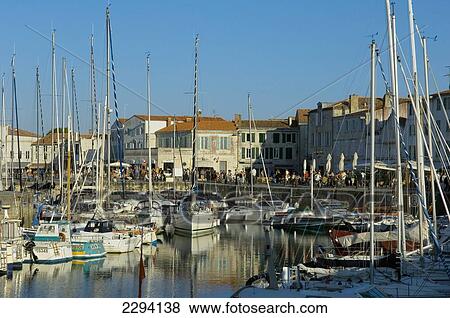 Stock Photo - France, Harbour at Saint Martin-de-Re on Ile de Re; Poitou-Charentes. Fotosearch