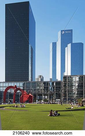 Stock Image - France, La Defense; Paris, Esplanade. Fotosearch
