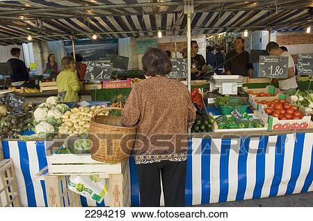 Stock Photo - France, Market at La Rochelle; Poitou-Charentes. Fotosearch
