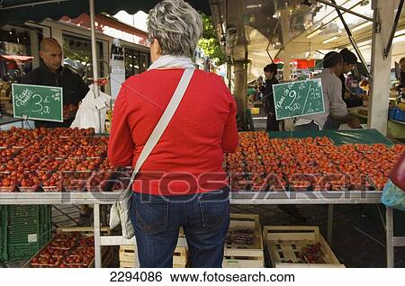 Stock Photograph - France, Market of Rochefort; Poitou-Charentes. Fotosearch