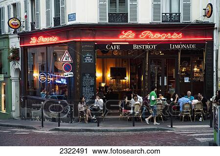France, Montmartre; Paris, People enjoying summer evening at sidewalk cafe View Large Photo Image Stock Image - France, Montmartre; Paris, People enjoying summer evening at sidewalk cafe. Fotosearch