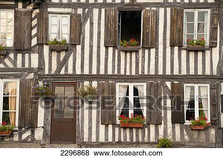 Stock Photo - France, Normandy, Old buildings; Blangy-le-Chateau. Fotosearch
