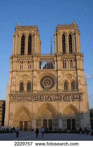 Stock Photo - France, Paris, Notre Dame Cathedral; Ile De La Cite. Fotosearch