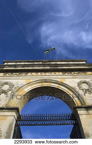 Stock Image - France, Poitou-Charentes, Grand gateway to Boatyard and Arsenal; Rochefort. Fotosearch