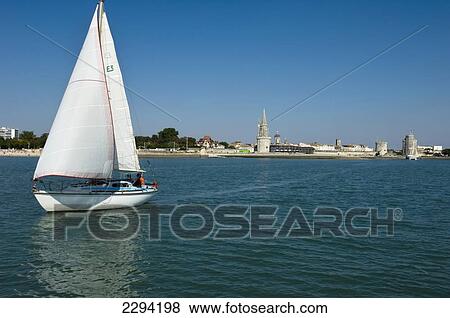 Stock Photo - France, Poitou-Charentes, Sailing boat; La Rochelle. Fotosearch