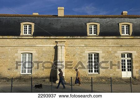 Stock Photo - France, Poitou-Charentes, the Corderie Royale is a crown jewel of 17th-century military architecture. Its exceptional length 374 meters; Rochefort, At once factory and palace, Corderie Royale. Fotosearch