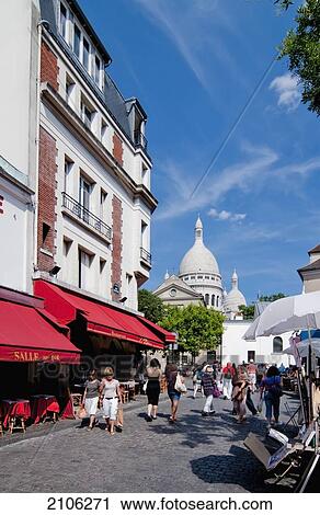 France, Rue Morvins with Sacre Couer in background; Paris View Large Photo Image Stock Image - France, Rue Morvins with Sacre Couer in background; Paris. Fotosearch
