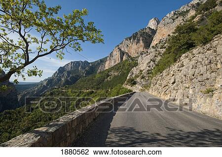 France, The Road On The North Side Of The Verdon Gorge; Provence View Large Photo Image Stock Image - France, The Road On The North Side Of The Verdon Gorge; Provence. Fotosearch