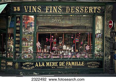 Stock Image - France, Traditional candy store; Paris. Fotosearch