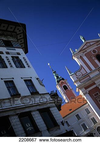 Franciscan Church; Ljubljana, Slovenia View Large Photo Image Stock Photo - Franciscan Church; Ljubljana, Slovenia. Fotosearch