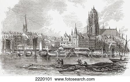 Stock Image - Frankfurt Am Main, Hesse, Germany In The 19Th Century. From Pictures From The German Fatherland Published C. 1880.. Fotosearch