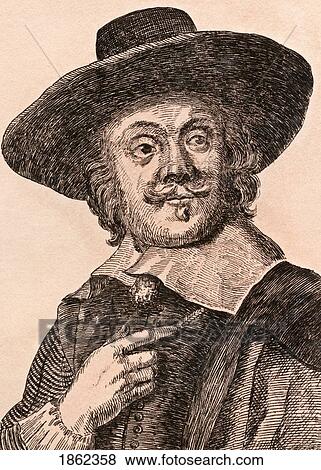 Stock Photo - Frans Snyders 1579-1657 Flemish Painter From 75 Portraits Of Celebrated Painters From Authentic Originals Etched By James Girtin Published London 1817. Fotosearch