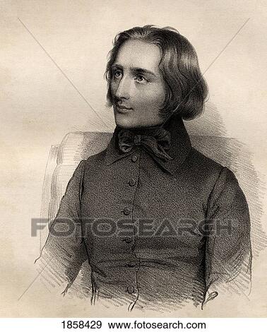 Franz Liszt, 1811-1886. Hungarian Composer. 19Th Century Lithograph By Em. Baerentzen & Co. From The Book Figaro. Journal Of Literature, Art And Music By Georg Garstensen. Published 1841. View Large Photo Image Stock Photo - Franz Liszt, 1811-1886. Hungarian Composer. 19Th Century Lithograph By Em. Baerentzen & Co. From The Book Figaro. Journal Of Literature, Art And Music By Georg Garstensen. Published 1841.. Fotosearch
