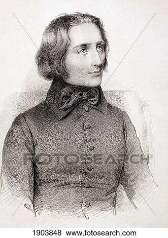 Franz Liszt, 1811 - 1886. Hungarian Pianist And Composer. From Figaro, Journal For Literatur, Kunst Og Musik, Published In Copenhagen, 1841. View Large Photo Image Stock Photo - Franz Liszt, 1811 - 1886. Hungarian Pianist And Composer. From Figaro, Journal For Literatur, Kunst Og Musik, Published In Copenhagen, 1841.. Fotosearch