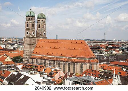 Frauenkirche As Seen From The Church Of St. Peter Bell Tower, Munich, Bavaria, Germany View Large Photo Image Stock Image - Frauenkirche As Seen From The Church Of St. Peter Bell Tower, Munich, Bavaria, Germany. Fotosearch