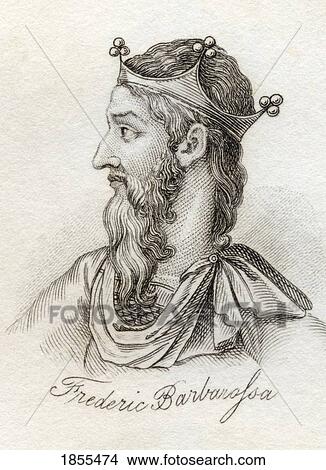 Picture - Frederick I Barbarossa 1122 - 1190 Holy Roman Emperor King Of Germany Italy And Burgundy From The Book Crabbs Historical Dictionary Published 1825. Fotosearch