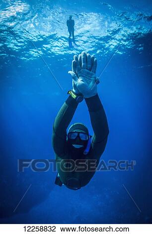 Stock Image - Free diving; Niue. Fotosearch