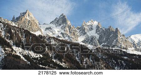 Stock Photography - French Alps; Chamonix-Mont-Blanc Rhone-Alpes France. Fotosearch